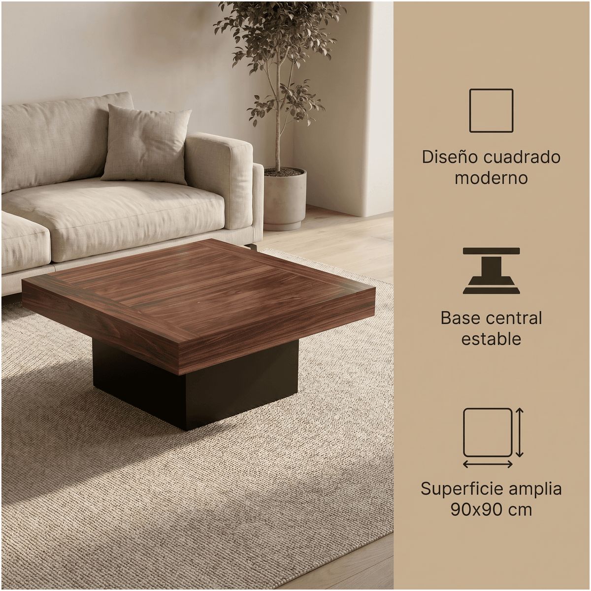 HOMER DESIGN - Mesa De Centro Minimalista Con Cubierta De Melamina 15 Mm