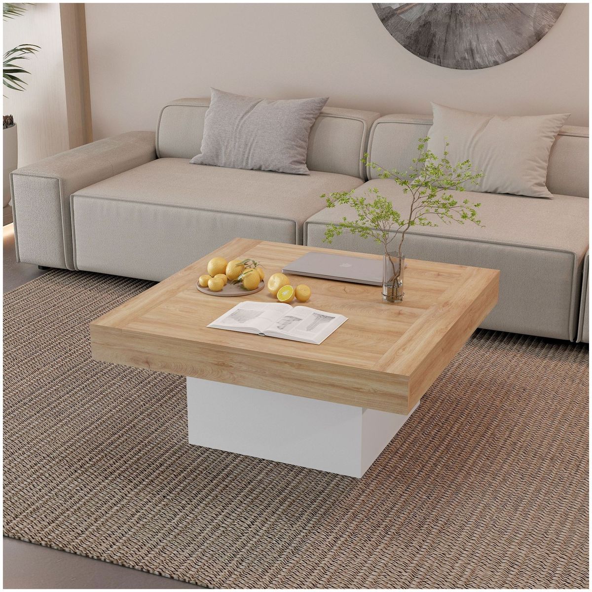 HOMER DESIGN - Mesa De Centro Minimalista Con Cubierta De Melamina 15 Mm