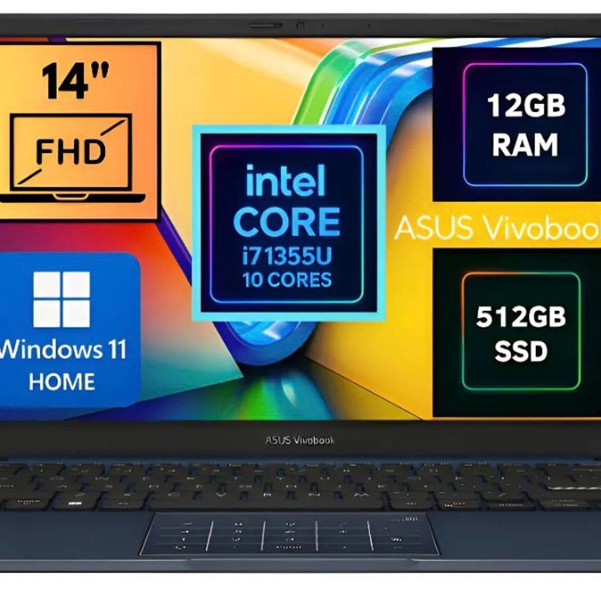 ASUS - Notebook Asus Vivobook X1404VA 14 FULL HD INTEL CORE I7 1355U Ssd 512GB 12GB W11