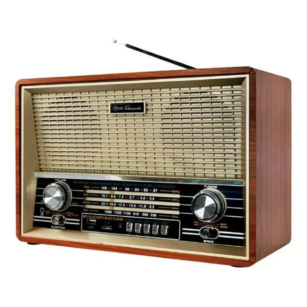 MLAB - Parlante Mlab 8733 Retro Grund Bluetooth Usb Fm Color Café
