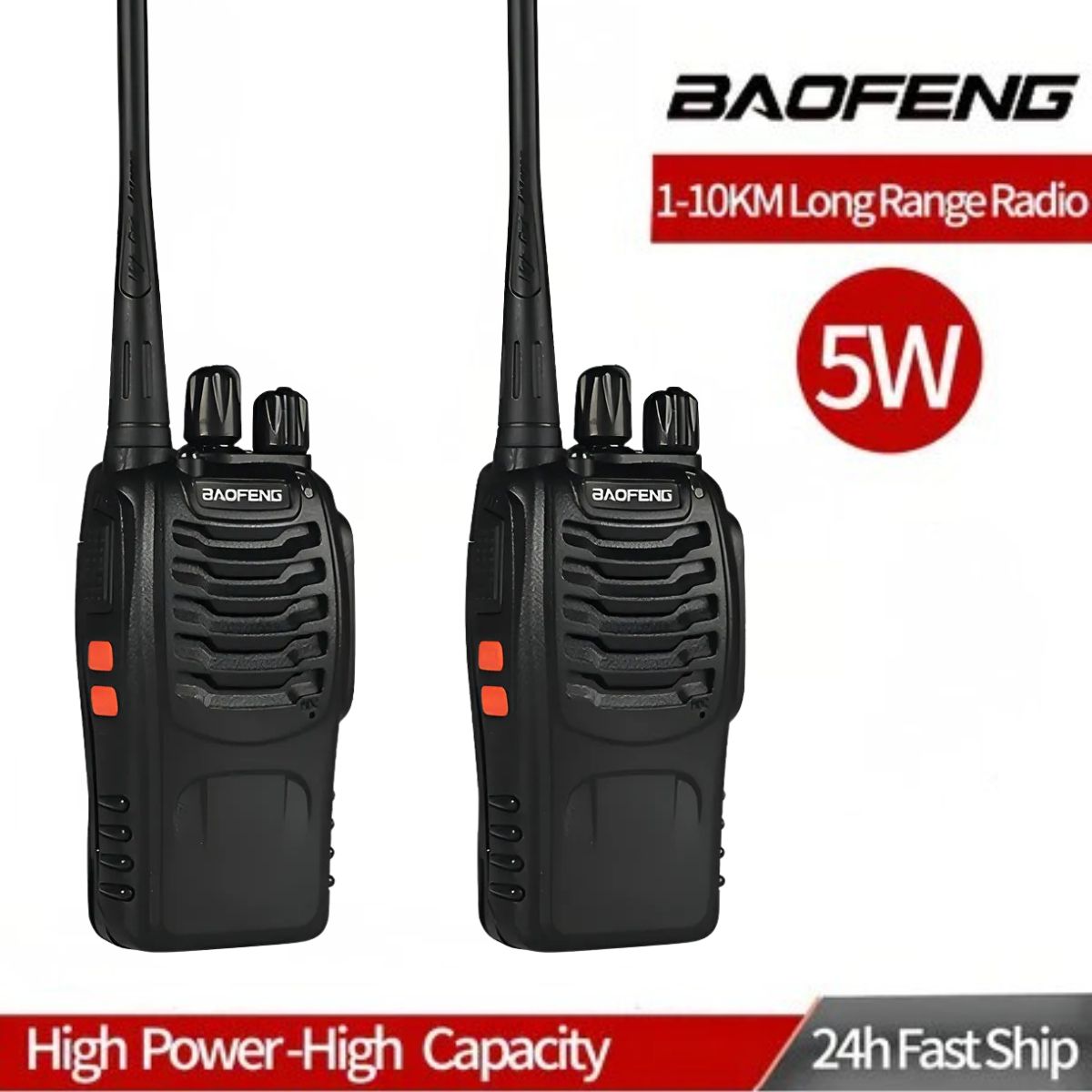 GENERICO - Walkie Talkie Recargable Baofeng Uhf Color Negro