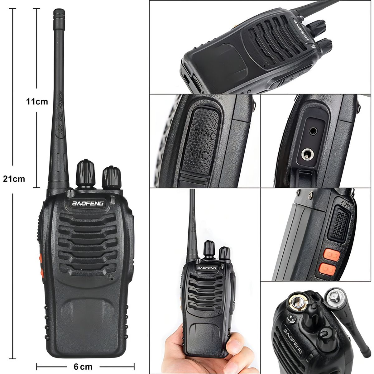 GENERICO - Walkie Talkie Recargable Baofeng Uhf Color Negro