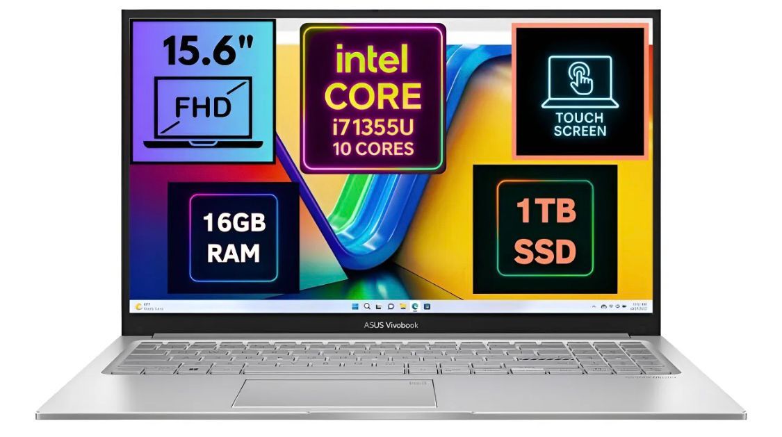 Notebook Vivobook F1504VA 15.6 FULL HD PANTALLA TACTIL INTEL CORE I7 1355U Ssd 1tb 16gb W11