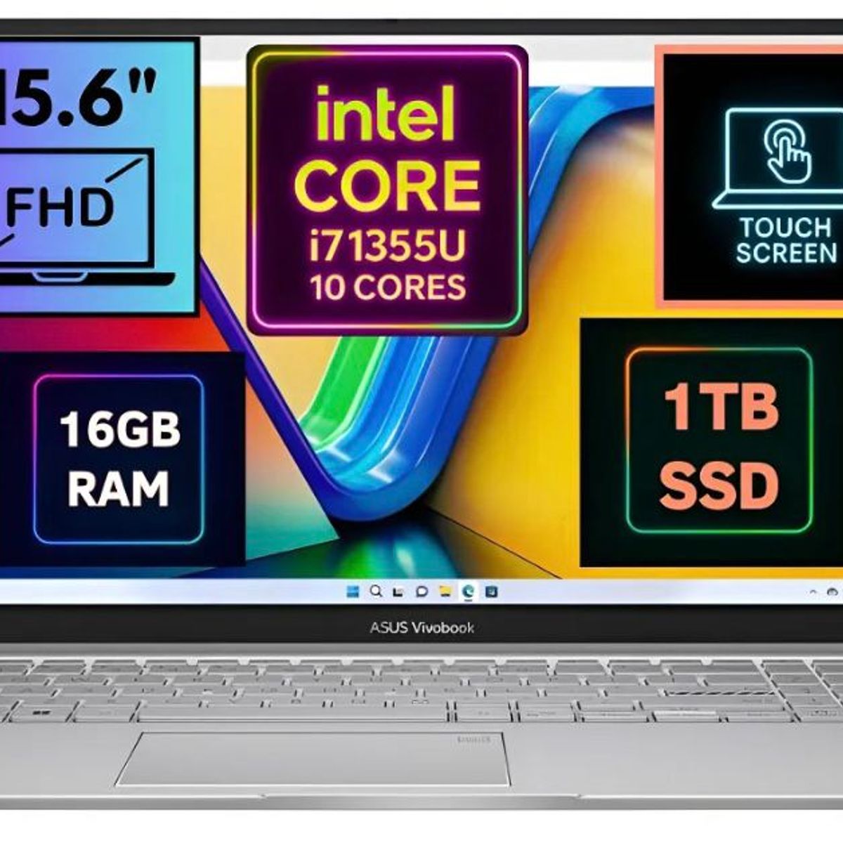 ASUS - Notebook Asus Vivobook F1504VA 15.6 FULL HD PANTALLA TACTIL INTEL CORE I7 1355U Ssd 1tb 16gb W11