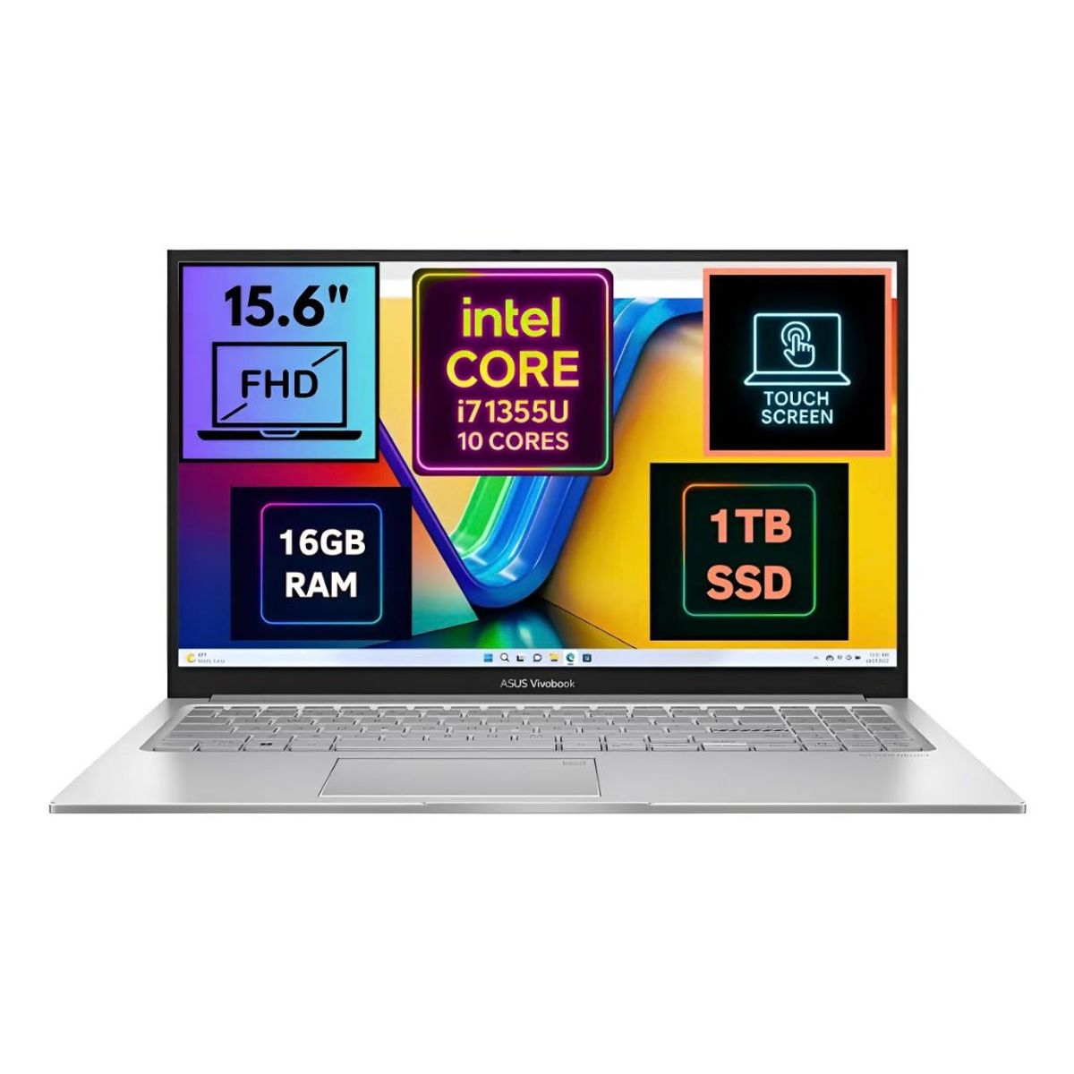 ASUS - Notebook Asus Vivobook F1504VA 15.6 FULL HD PANTALLA TACTIL INTEL CORE I7 1355U Ssd 1tb 16gb W11