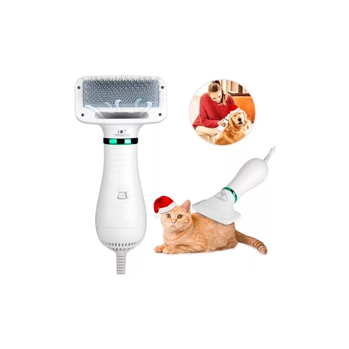 MOVI - CEPILLO SECADOR DE MASCOTAS 2 EN 1