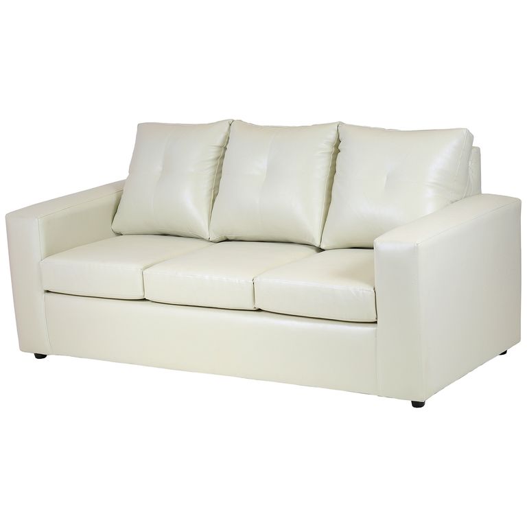 Sofa Emanuel 3 Cuerpos - Cuero Sintetico Pu / Beige