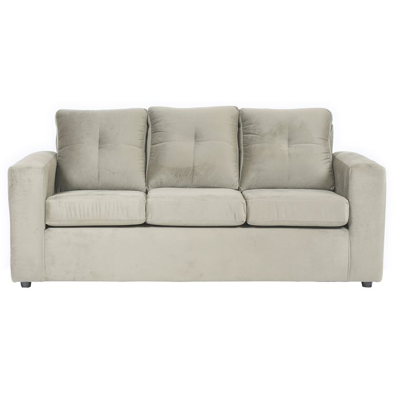Sofa Emanuel 3 Cuerpos - Tela Felpa / Beige