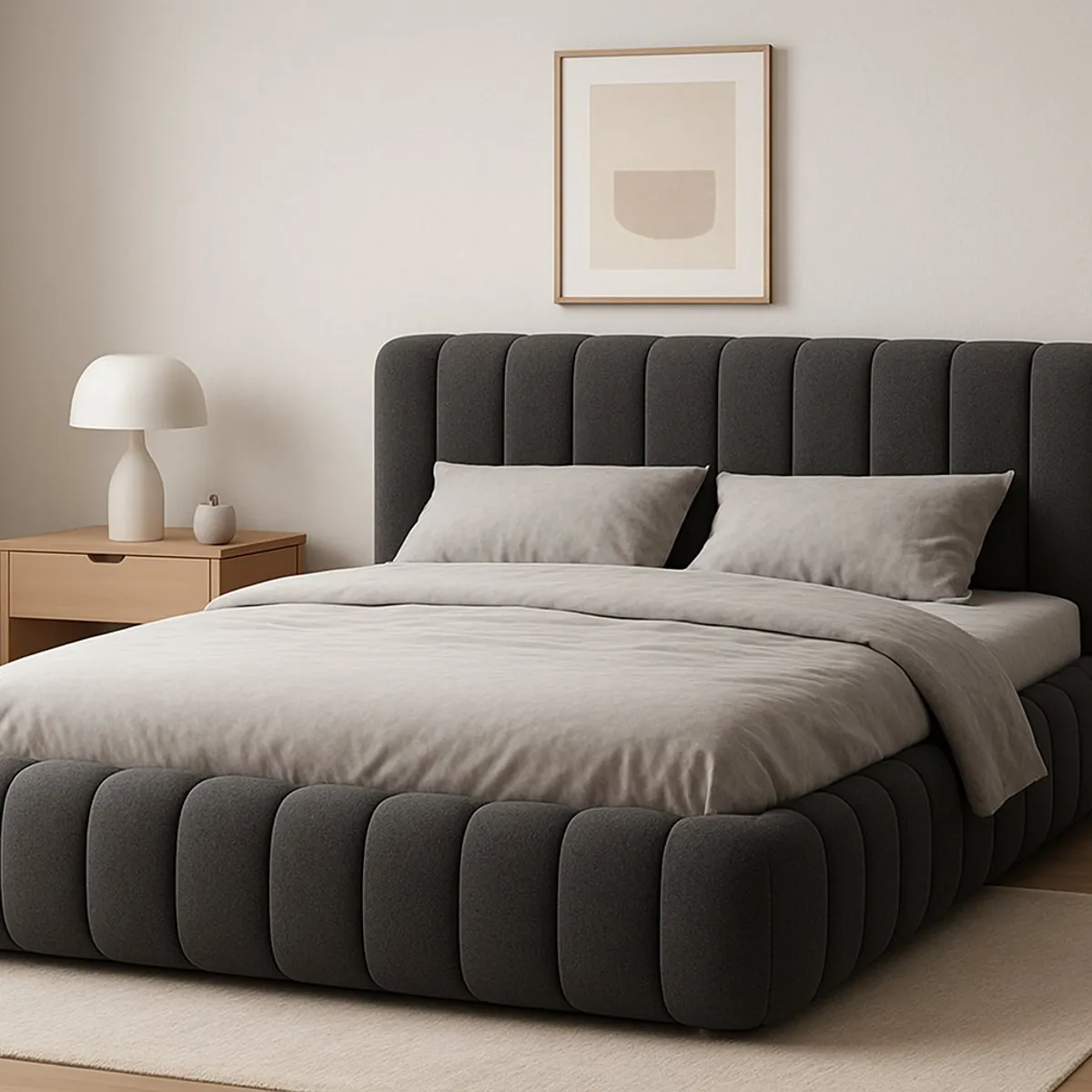 Cama Nube 2 Plazas Gris Grafito + Colchón 2P Mery Desing 30CM + 2 Almohadas Masel, marca GENERICO - Foto Principal