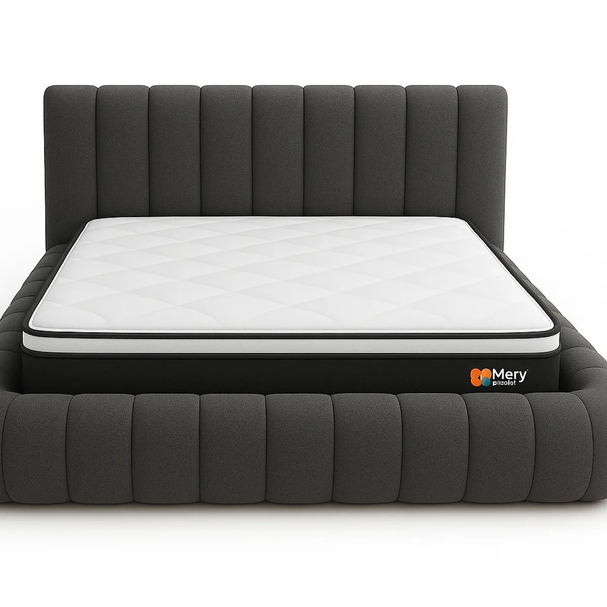 Cama Nube 2 Plazas Gris Grafito + Colchón 2P Mery Desing 30CM + 2 Almohadas Masel, marca GENERICO - Foto 2