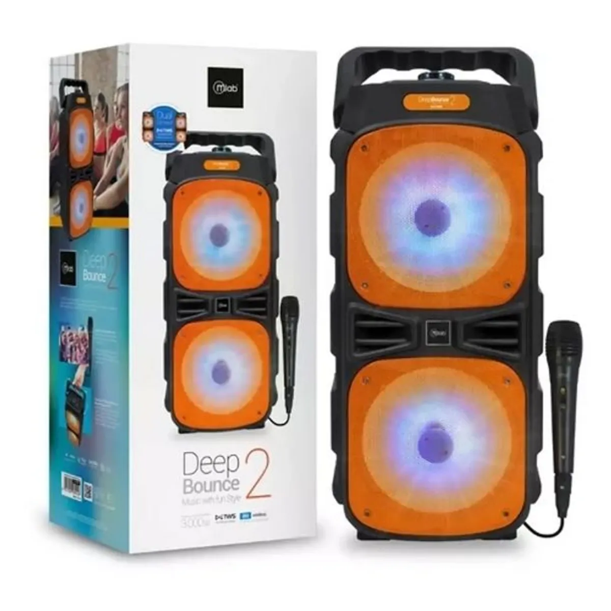 MLAB - Parlante Mlab Deep Bounce 2 Bluetooth + Micrófono NARANJA