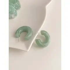 KIRAMA CLOTHING STORE - Aros Redondos Verdes Marmoleados