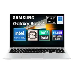 SAMSUNG - Laptop Galaxy Book4 2025 15.6 FULL HD INTEL Core7 150u Ssd 512GB 16GB LECTOR HUELLA