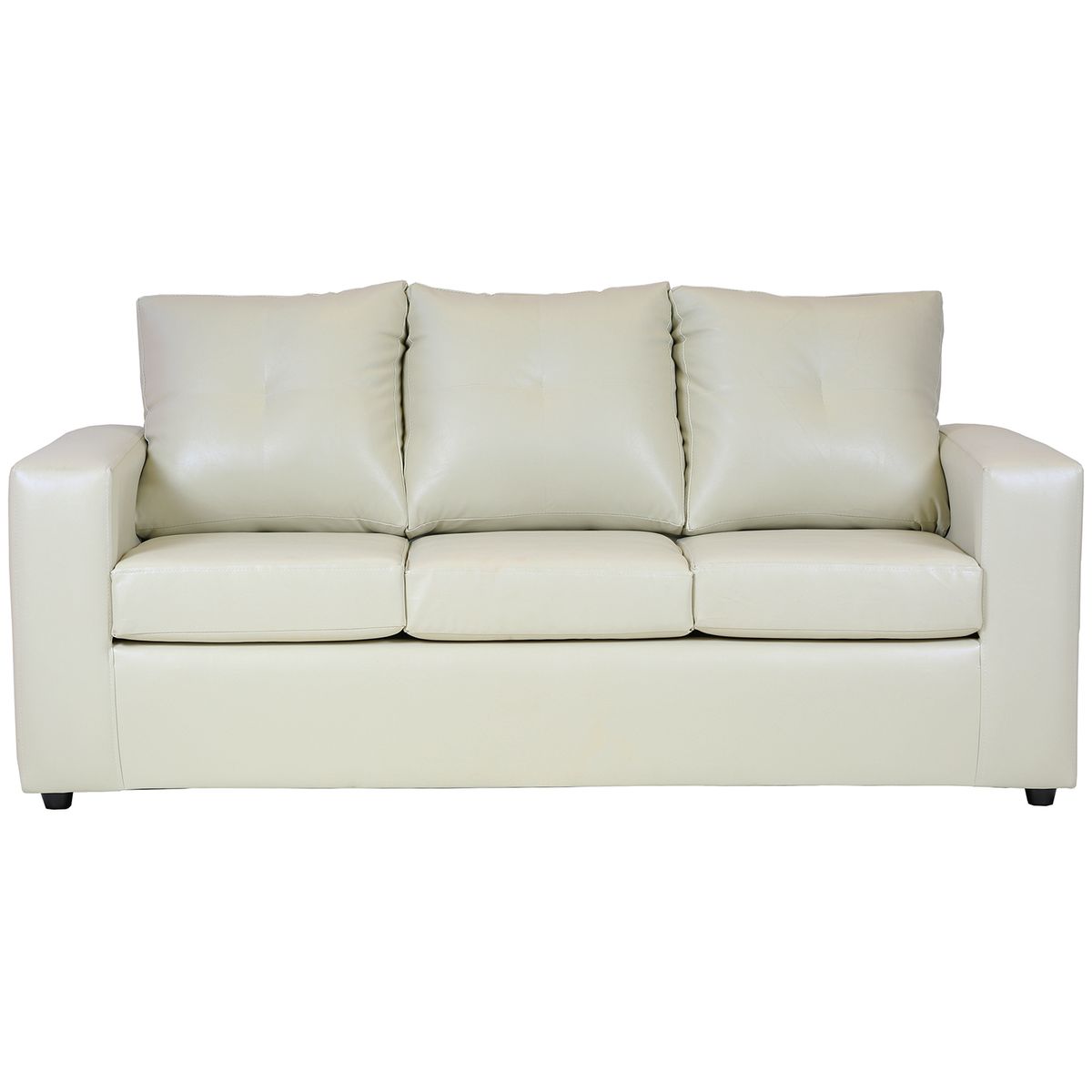 MUEBLES ALTIRO - Living Emanuel 3 Cuerpos Y 2 Poufs - Cuero Sintético Pu