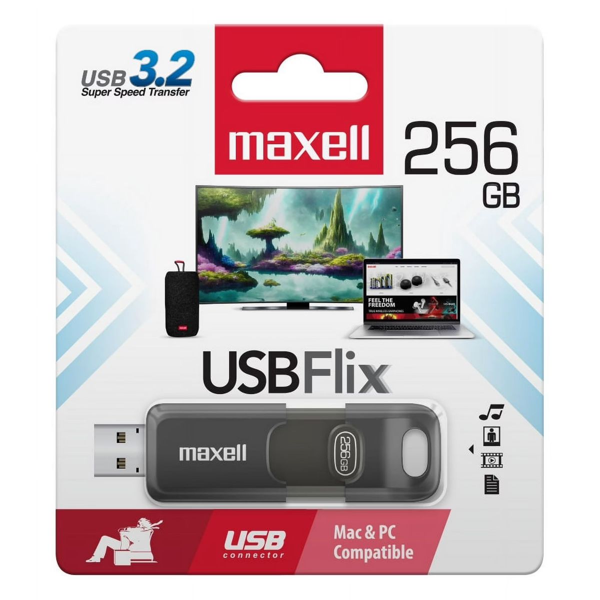 MAXELL - Pendrive USB Maxell FLIX 256GB 3.2