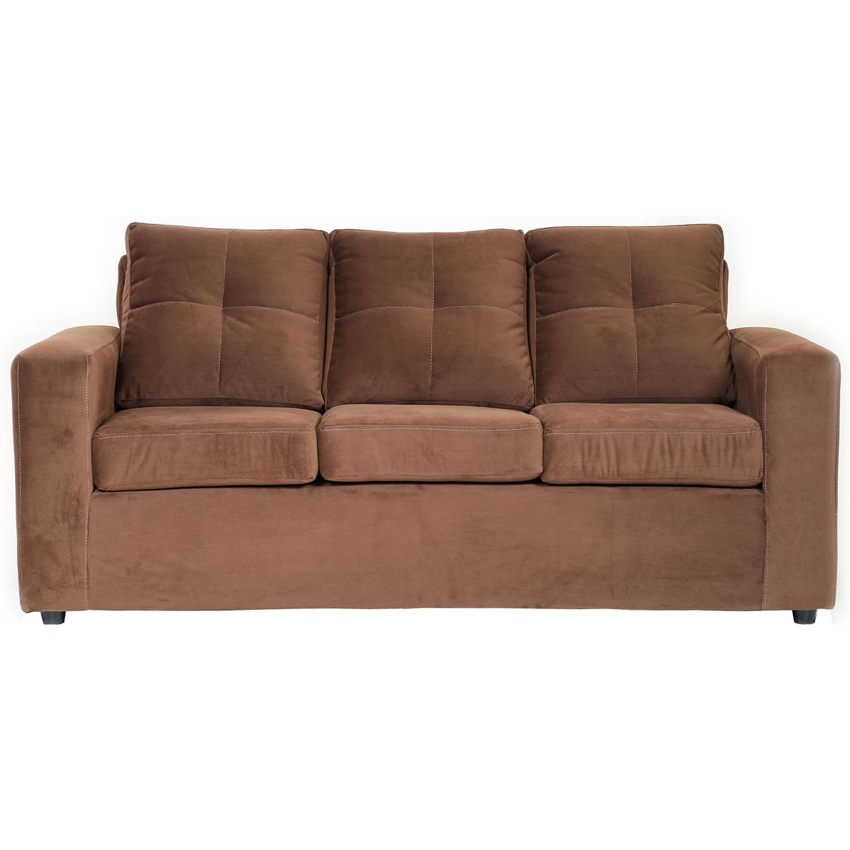 MUEBLES ALTIRO - Living Emanuel 3 Cuerpos Y 2 Poufs - Tela Felpa / Muebles Altiro