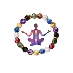 KIRAMA CLOTHING STORE - Pulsera Chakras con Cuentas Marmoleadas