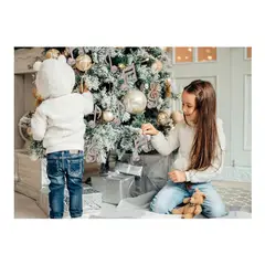 GENERICO - SET de 6 adornos navideños NOTAS MUSICALES ROSA