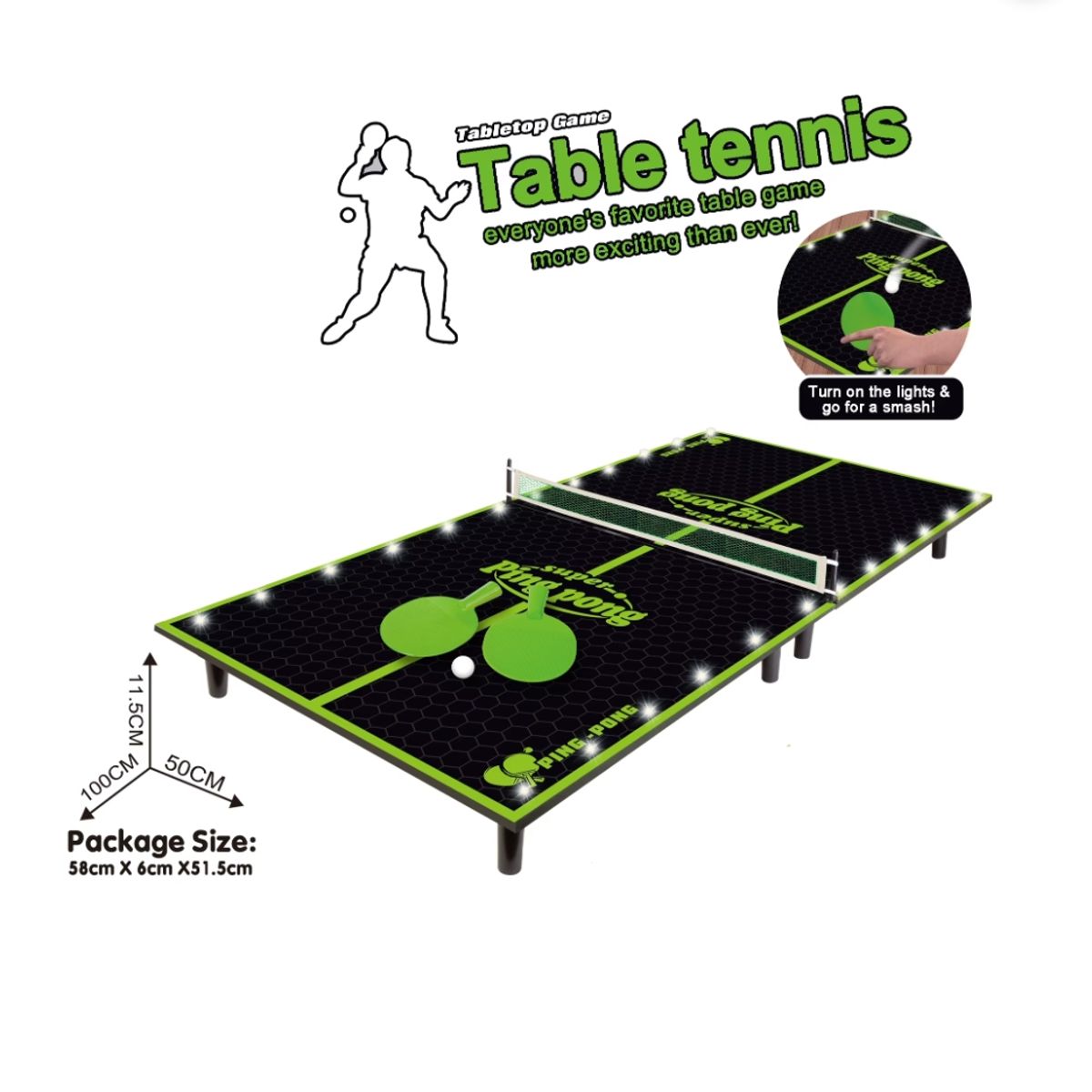 GENERICO - Mini Mesa Ping PongTennis Portátil