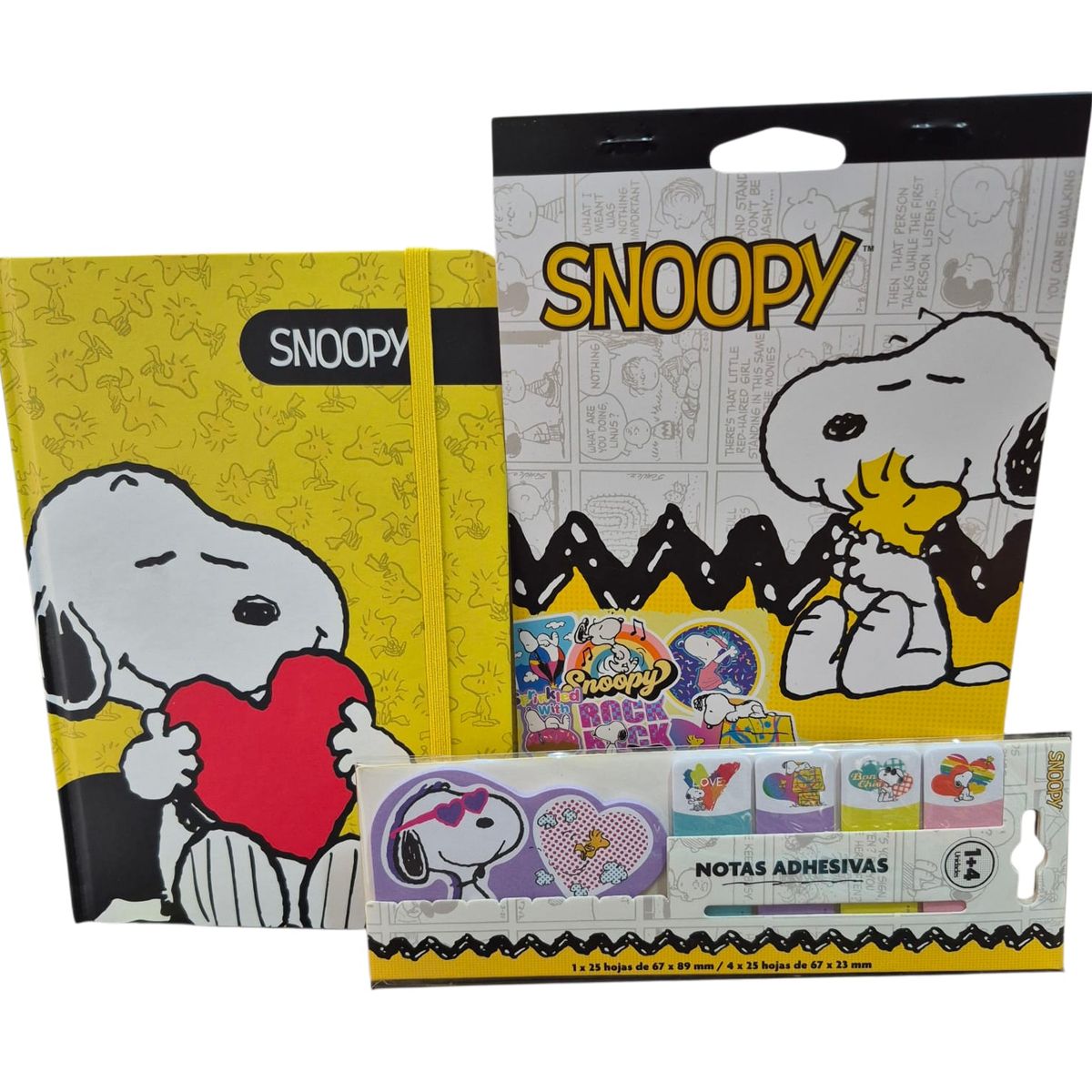 GENERICO - Pack Soopy Libreta Cuaderno + Block de Sticker + Set Posit