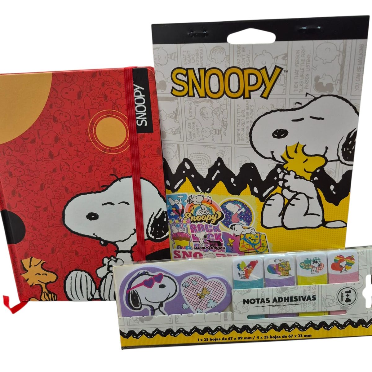 GENERICO - Pack Soopy Libreta Cuaderno + Block de Sticker + Set Posit