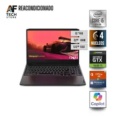 LENOVO - Notebook Ideapad Gaming 3 I5 10th 32GB 512GB GTX1650 Win11+Office Reacondicionado Profesional
