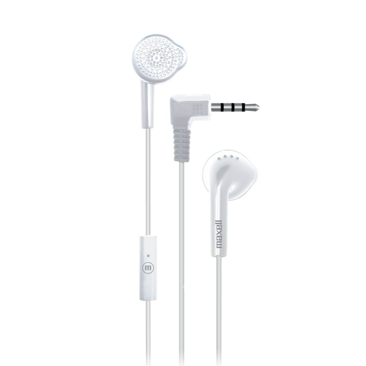 MAXELL - Audífonos Stereo Earbuds con Mic EB-MIC 35mm Maxell Blanco