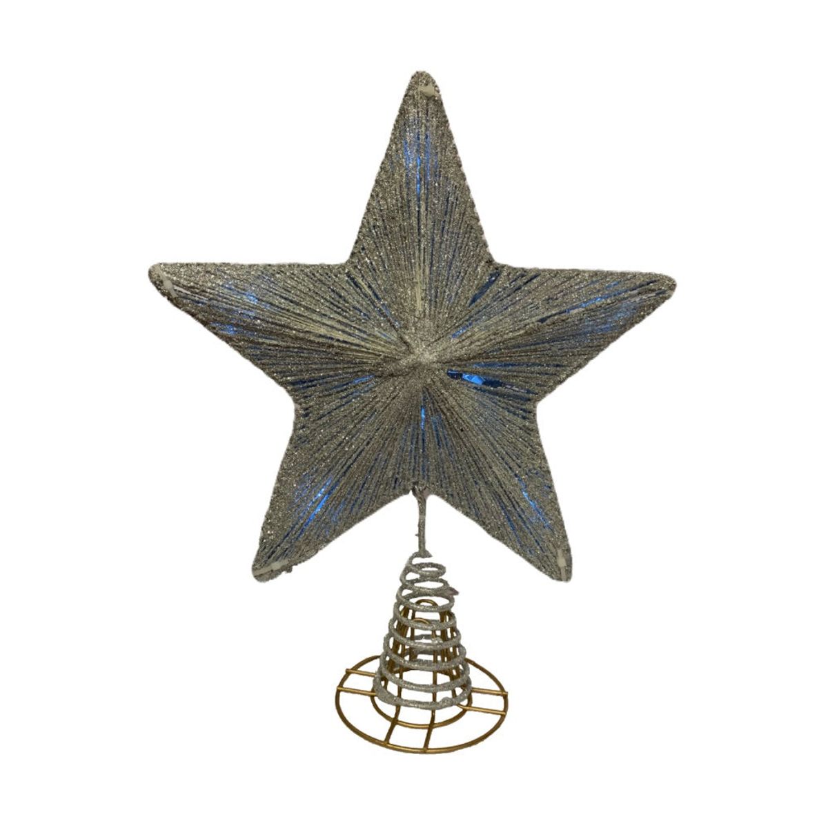 GENERICO - Estrella para árbol navideño Hilo Plata