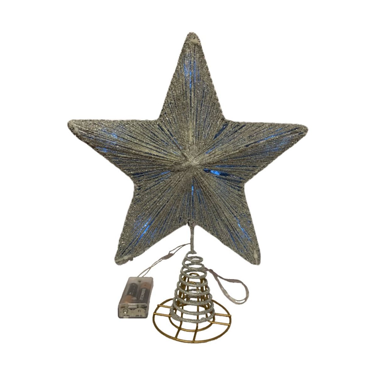GENERICO - Estrella para árbol navideño Hilo Plata