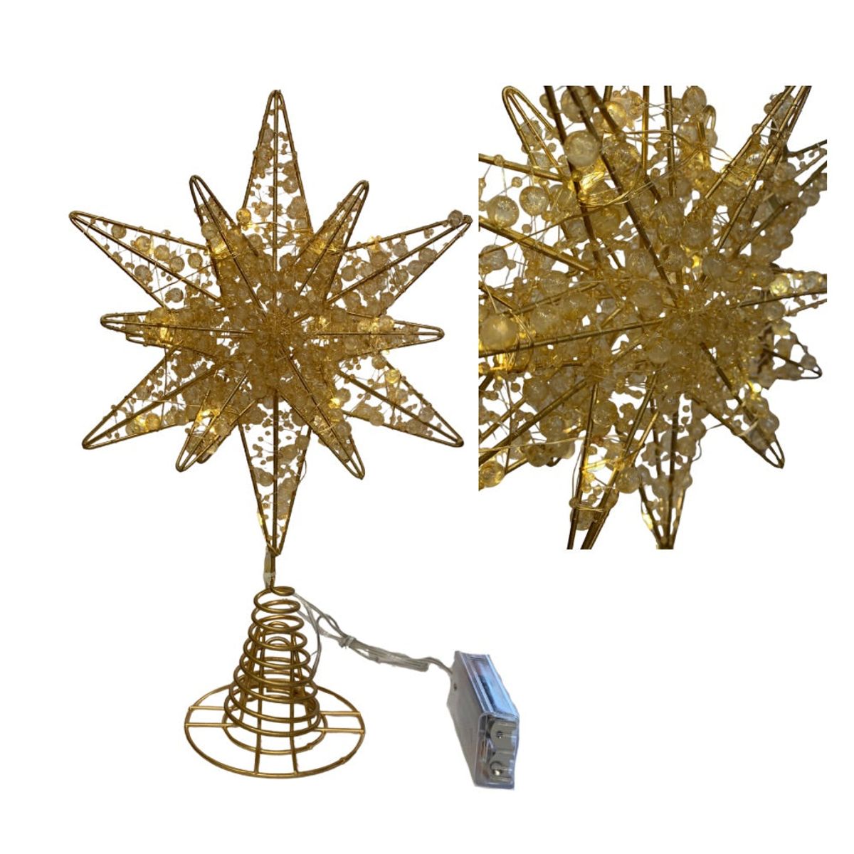 GENERICO - Estrella Perla para Árbol Navideño