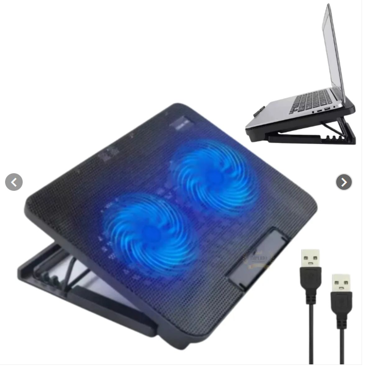 GENERICO - Base Cooler Para Notebook Con 2 Ventiladores