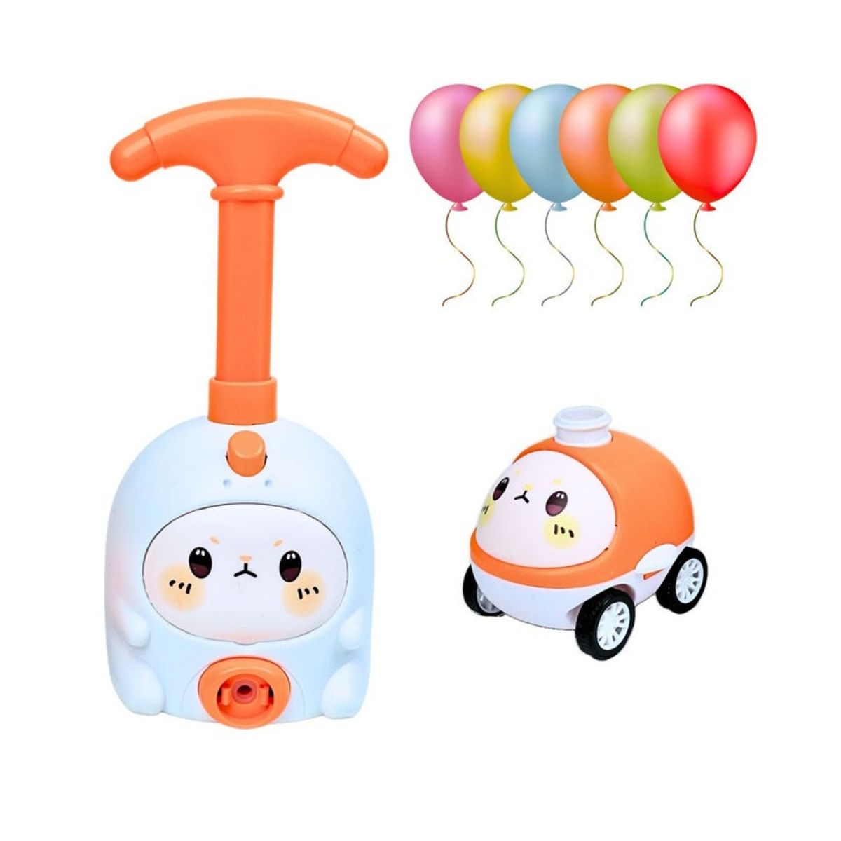 SOLEIO - BOMBÍN LANZADOR DE AUTOS INFLADOR DE GLOBOS CUTE NARANJA