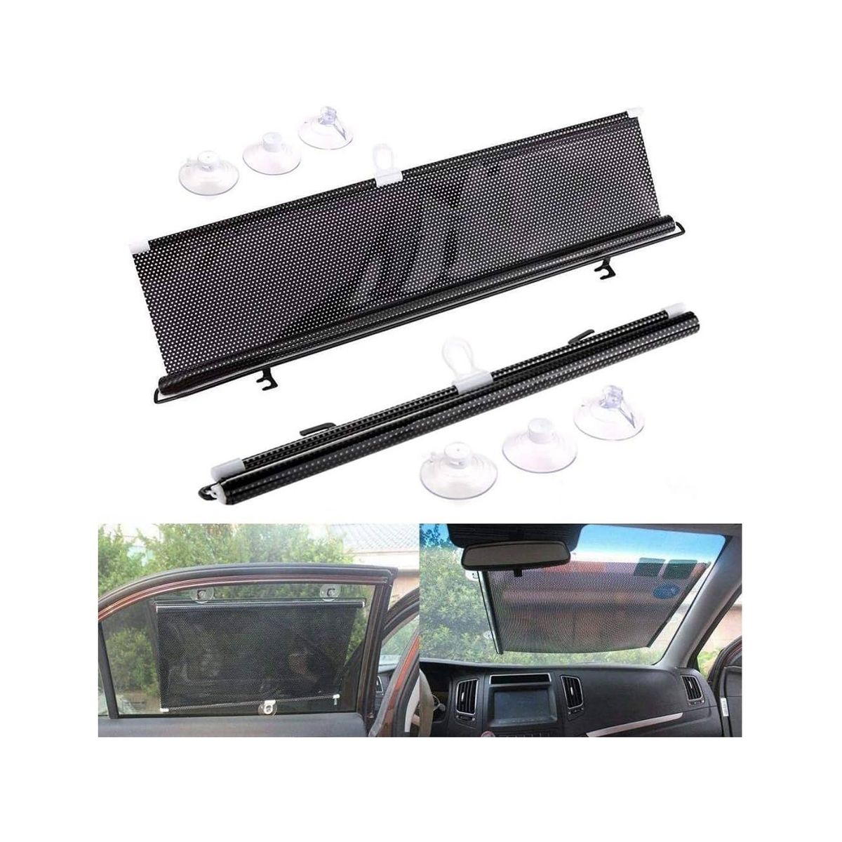 GENERICO - Cortina tapa sol retractil 45 x 125 para autos multiuso