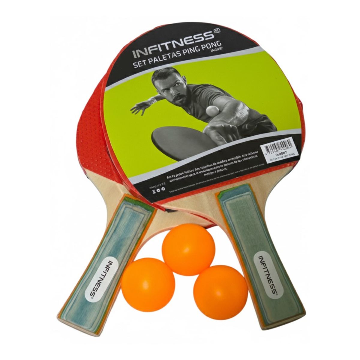 INFITNESS - Set 2 Paletas De Ping Pong Infitness IN0007 Nivel Básico