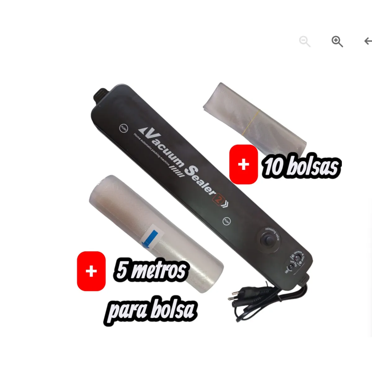 GENERICO - Maquina Selladora al vacio alimentos mas 5 metros rollo para bolsa
