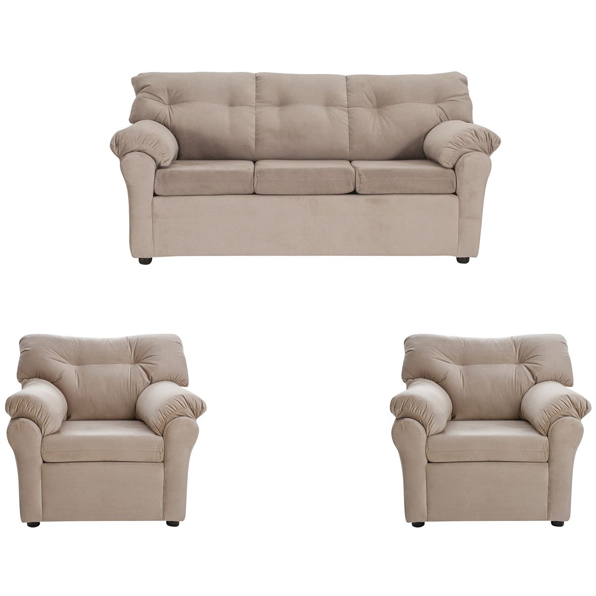 MUEBLES ALTIRO - Living Mateo 311   - Cuero Sintético Felpa / Muebles Altiro