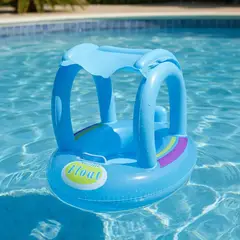 DEFENSOR FOREVER - Flotador Para Piscina Con Techo Y Manilla Para Bebe Y Niños