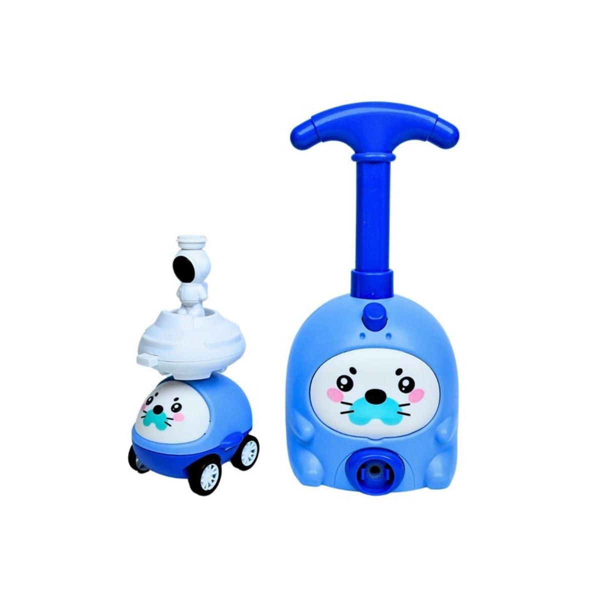 SOLEIO - BOMBÍN LANZADOR DE ASTRONAUTA INFLADOR DE GLOBOS AZUL