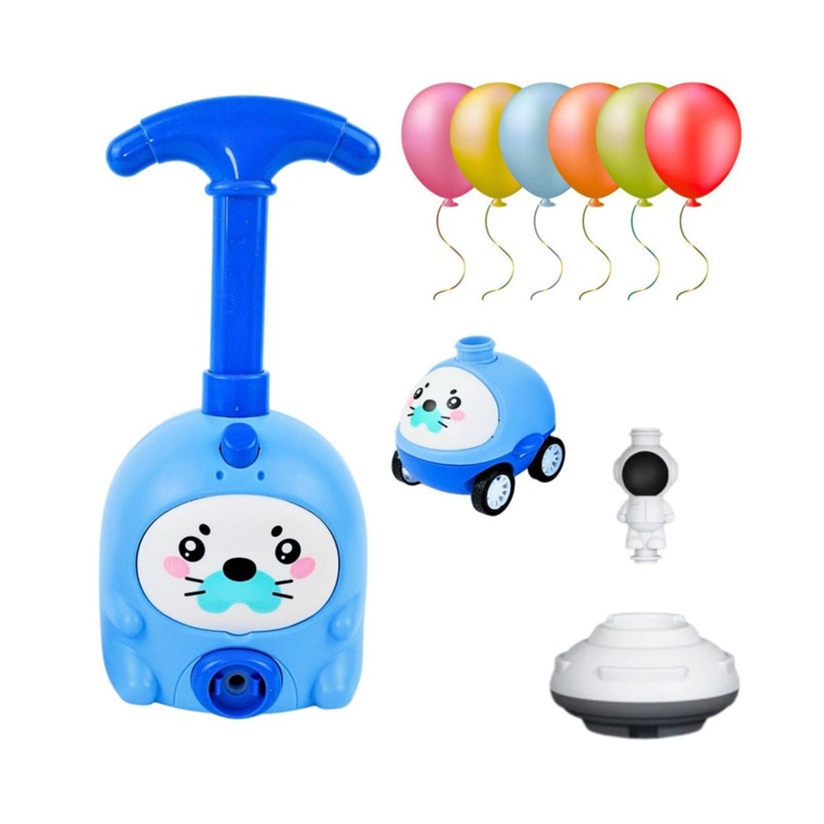 SOLEIO - BOMBÍN LANZADOR DE ASTRONAUTA INFLADOR DE GLOBOS AZUL