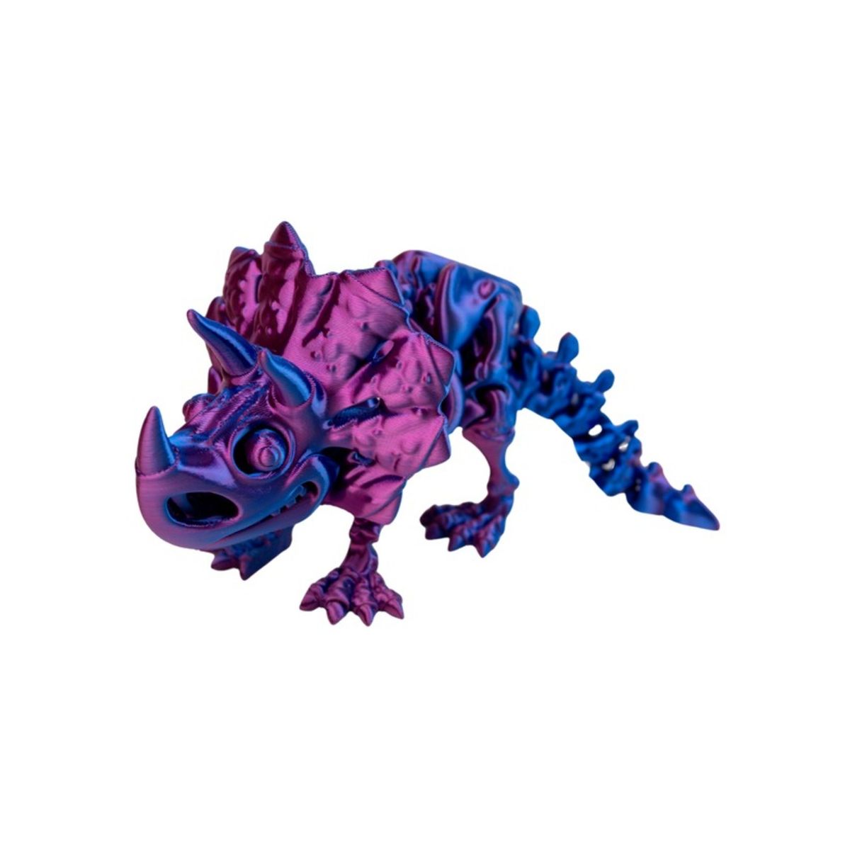 SOLEIO - JUGUETE DINOSAURIO TRICERATOPS TORNASOL IMPRESIÓN 3D MORADO