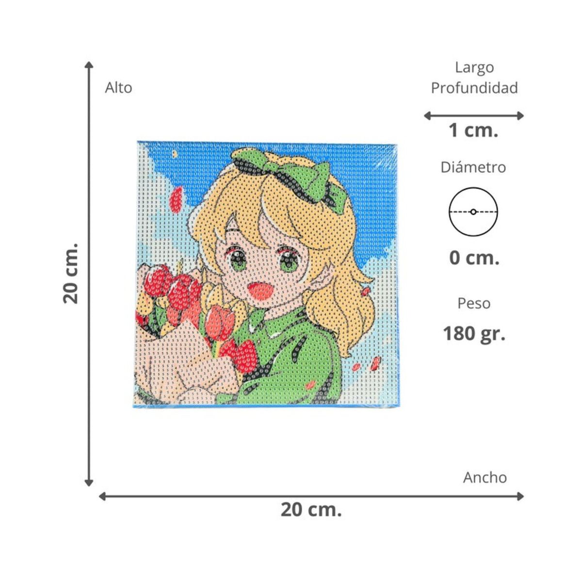 SOLEIO - PACK X 4 PINTURA DIAMANTE TULIPAN NIÑA RUBIA