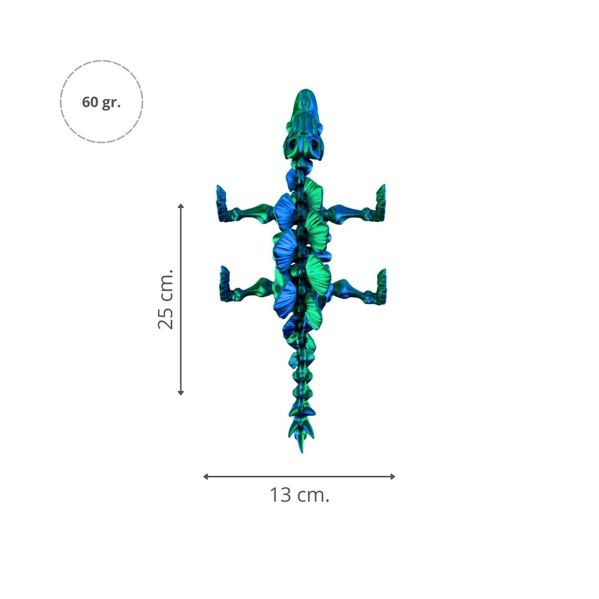 SOLEIO - JUGUETE DINOSAURIO ESTEGOSAURIO TORNASOL IMPRESIÓN 3D VERDE