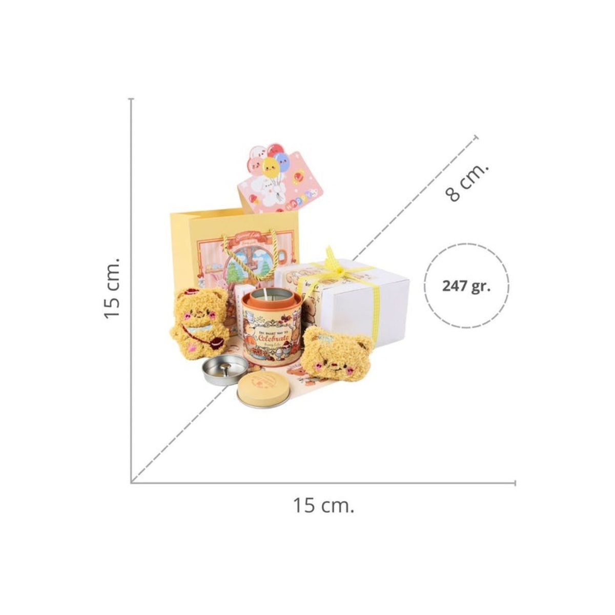 SOLEIO - CAJA DE REGALO CON VELA AROMÁTICA DISEÑO CUTE