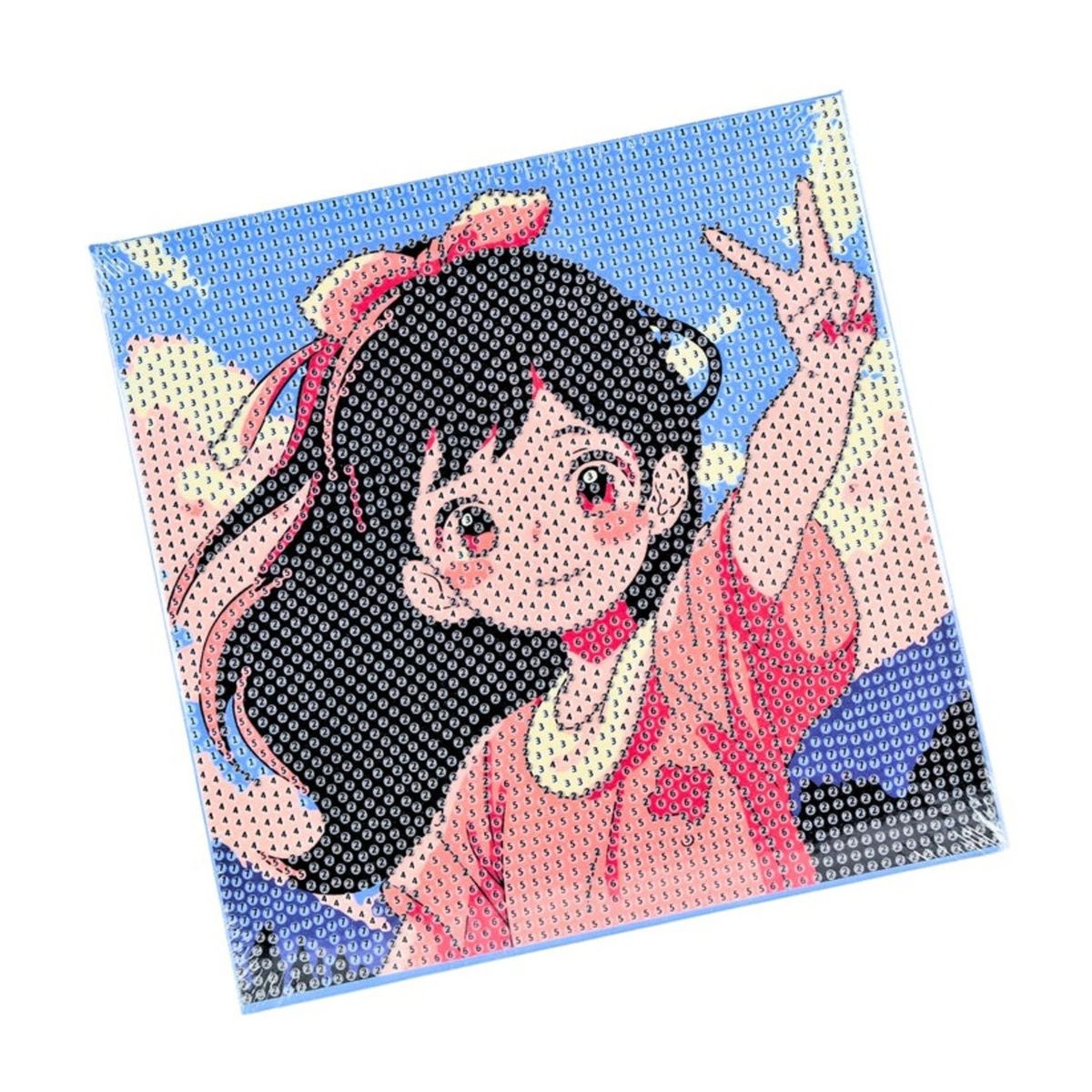 SOLEIO - PACK X 4 PINTURA DIAMANTE ROSA NIÑA PELO NEGRO