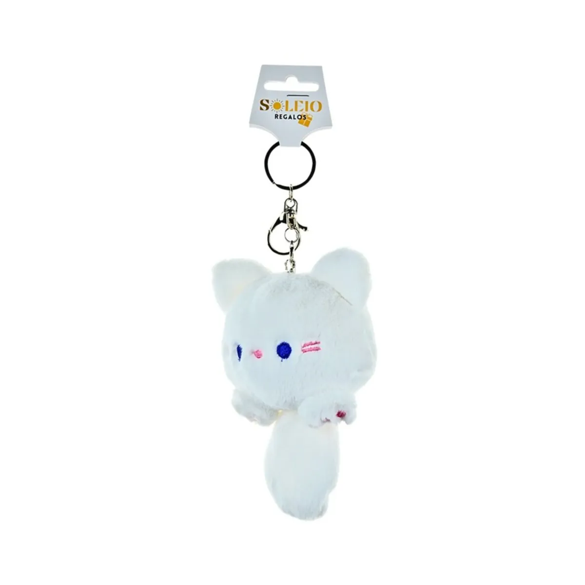 SOLEIO - LLAVERO DE PELUCHE COLGANTE GATITO CUTE BLANCO