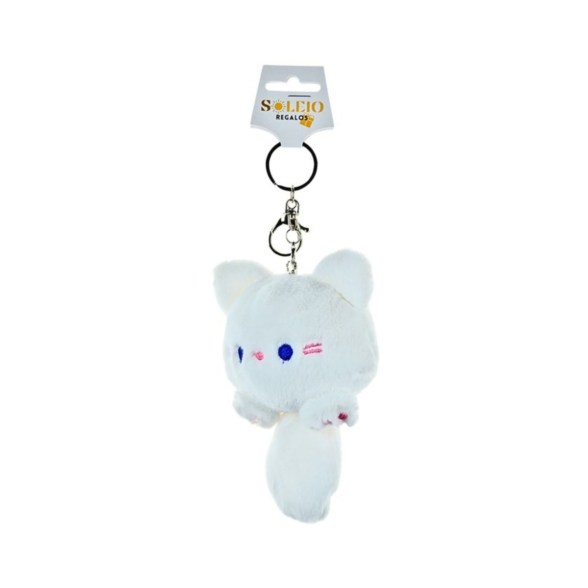 SOLEIO - LLAVERO DE PELUCHE COLGANTE GATITO CUTE BLANCO