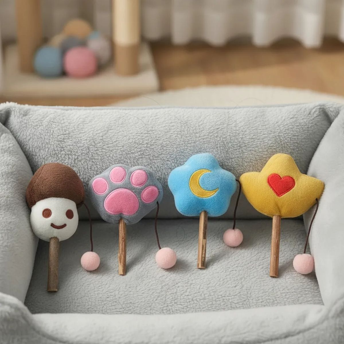 DEFENSOR FOREVER - X4 Palitos Masticables Hierba Gatera Con Juguete De Felpa