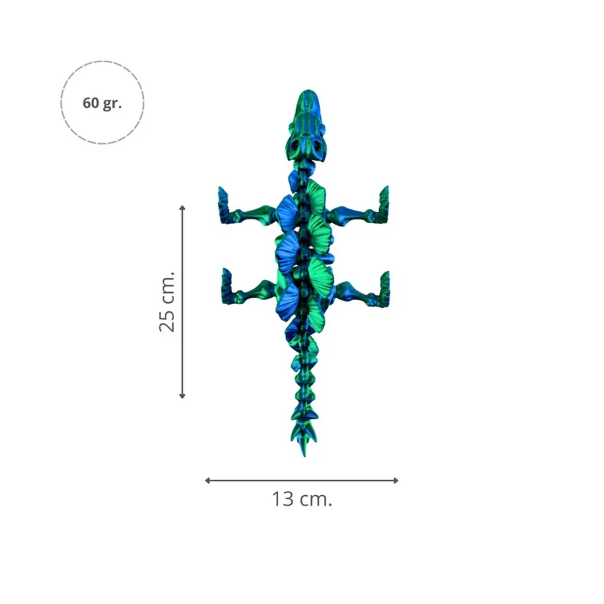 SOLEIO - JUGUETE DINOSAURIO ESTEGOSAURIO TORNASOL IMPRESIÓN 3D VERDE