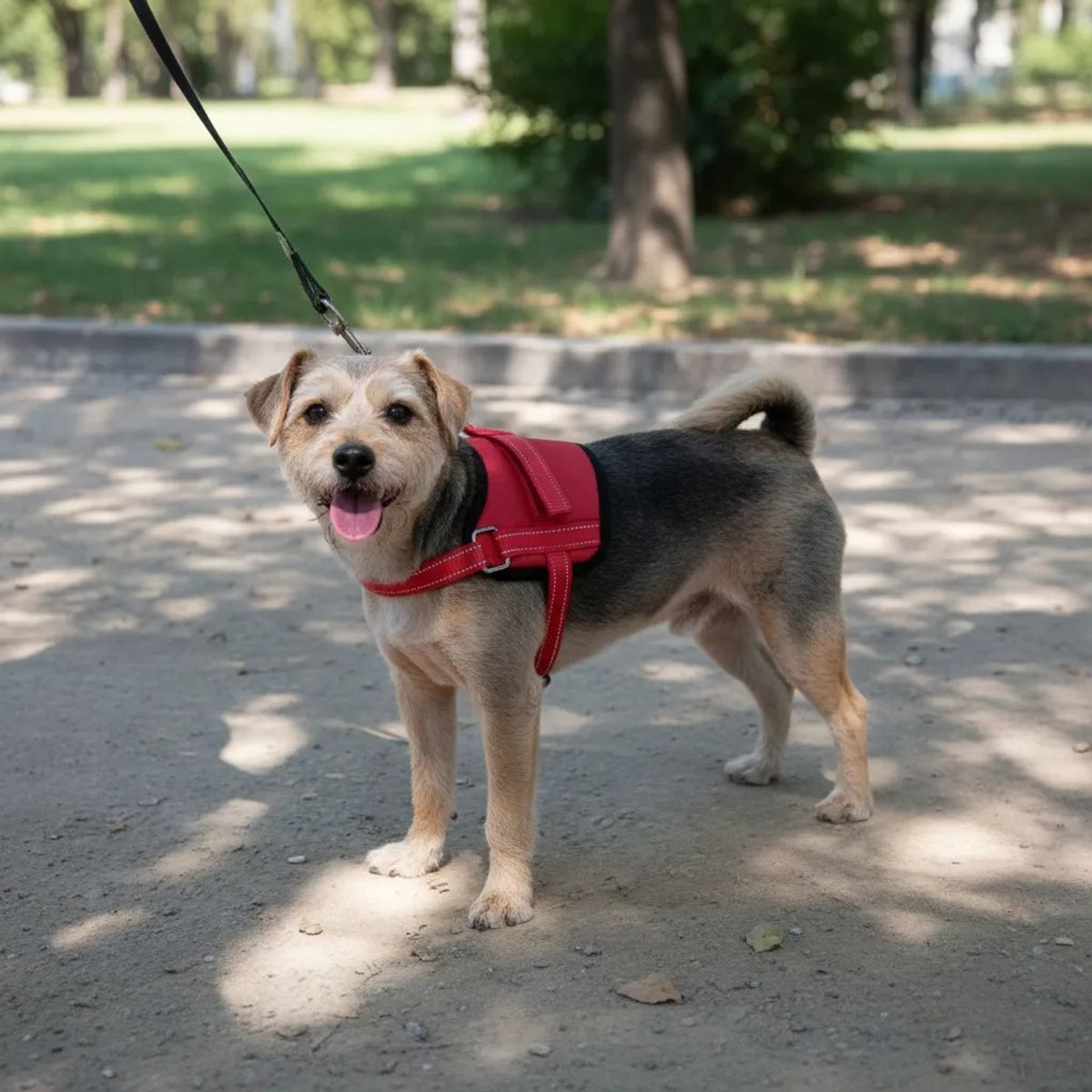 GENERICO - Arnés Talla M Ajustable Para Perros Mascotas Paseo Rojo