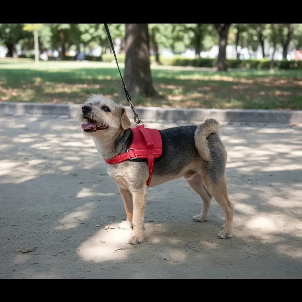 GENERICO - Arnés Talla M Ajustable Para Perros Mascotas Paseo Rojo
